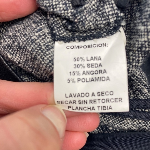 PAULA CAHEN D’ANVERS Front and Back Slits Below Knee Skirt in Black and Melange - Picture 5 of 6